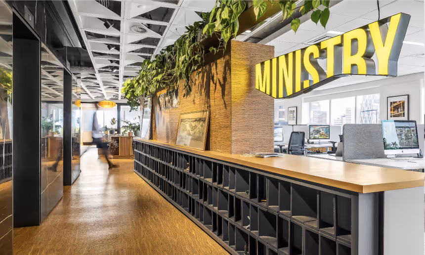 Ministry of Architecture branding -  reception 